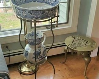 Wash Stand with Pitcher and Washbowl