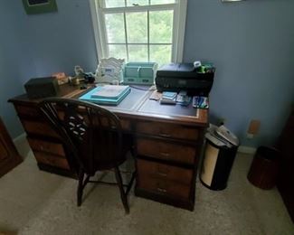 Great writing desk with leather surface