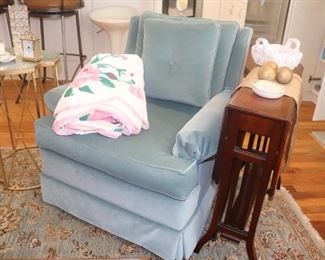 Ice Blue Velvet Chair 