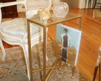 Gold and Glass Side Table 