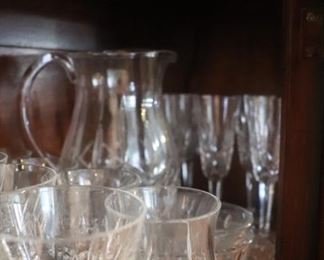 Waterford Crystal Champagne,  Pitcher, , Lismore Whiskey Tasting Footed Tumblers & Wine glasses