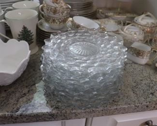 Fostoria Vintage Clear Depression Glass Cube pattern