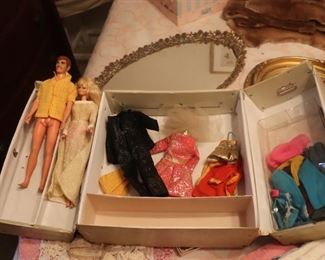 Vintage Ken & Barbie Case Dolls and Clothes