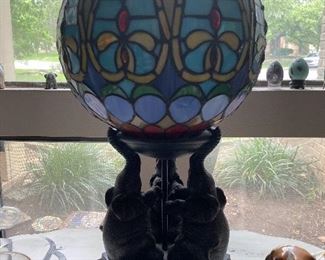 Elephant stained glass lamp