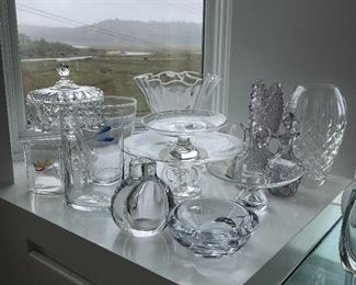 Rain drop by Kosta Boda, lavender glass, Steuben, Baccarat, Waterford