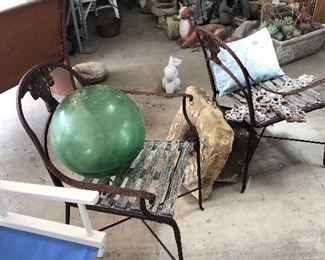 Japanese float, rustic rusty chairs - owl back