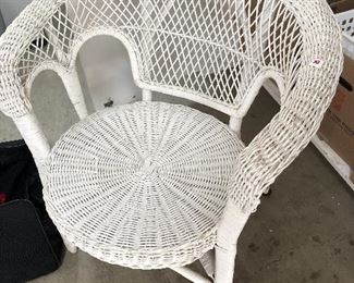 Boho White wicker chair