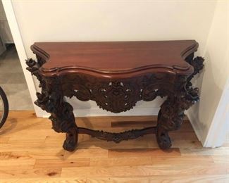 Balinese Hand Carved Wood Console - 52" wide  x 19.5 " deep. In great condition