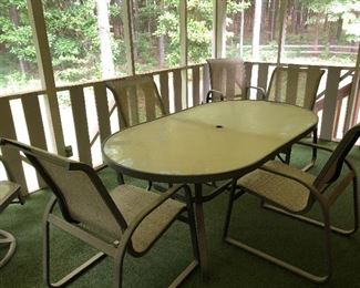 patio table with six chairs