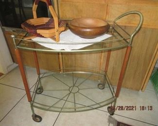 mid-century bar cart