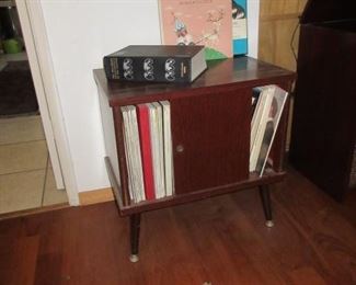 mid-century album cabinet