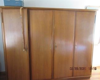 walnut inlaid armoire