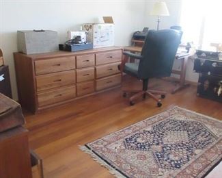 oak dresser w/ mis furniture