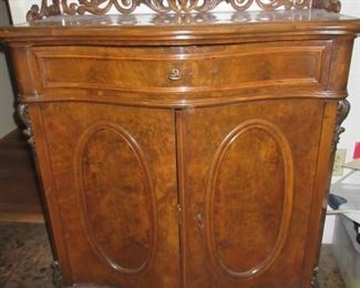 Victorian walnut entry cabinet