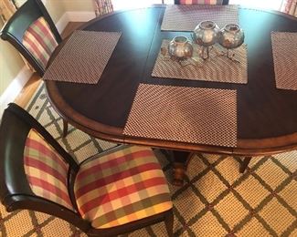 Reproduction Antique Walnut 4 chairs & Table 1 Leaf