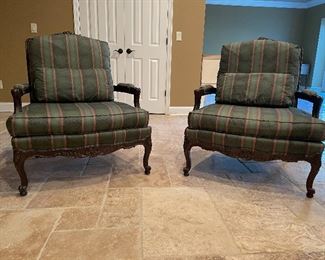 Two custom made  Bergere chairs