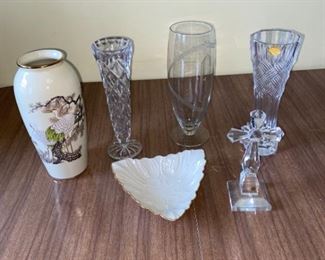 Vases, Tray, and Crystals