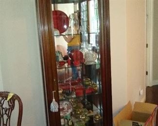 Antique English Vitrine Glass Display Cabinet.
(Items in cabinet are not for sale)