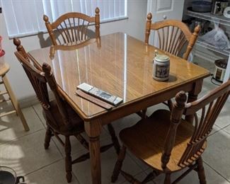 custom made solid wood table and chairs