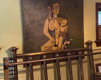Original art work
Brass bed frame 