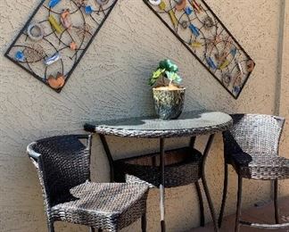 Bistro Table, Metal Wall Art