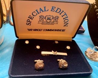 Hap Arnold Commemorative Set Special Edition Cuff Links Buttons Tie Tack