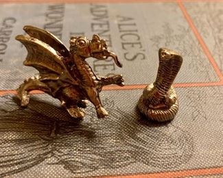 Small Pewter Mystical Dragon & Snake Figurines