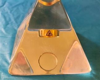 Vintage Scottish Rite Masonic Ring Suspended In Lucite Pyramid