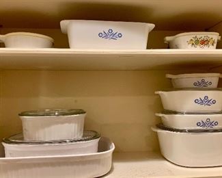 Corning Ware “Blue Cornflower, Spice of Life & French White” Oven Ware