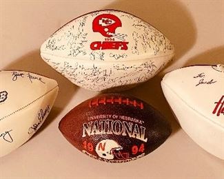 1994 Chiefs Football - QB Club Facsimile Ball, Nebraska Cornhuskers Footballs 