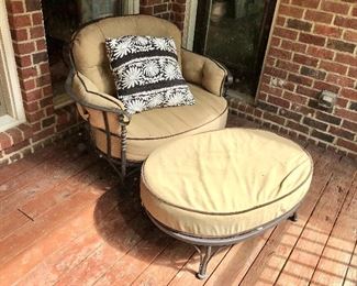 Outdoor chair with ottoman