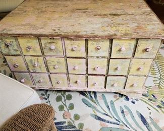 Apothecary trunk drawers both sides