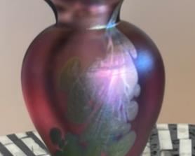 Brian Maytum Art Glass Perfume Bottle Studio 1993 Satin Iridescent 6.5in H x 2in Diameter