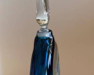 Lg Signed Art Glass Perfume Bottle sfst5034 11x5x1.5in