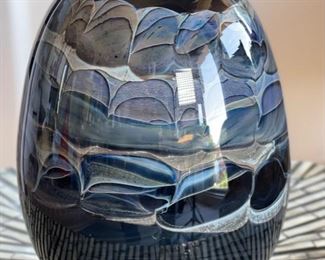 Studio Made Art Glass Vase	7in H x 5in Diameter
