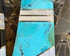 4pc Santa Fe Stoneworks Steak Knives Gemstone Inlay Knife Set Knife: 8.25