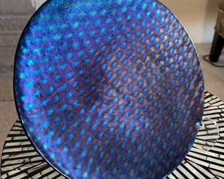 Ken Stuempges Art Glass Plate Iridescent #2	11in Diameter
