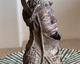 Pier 1 Bronze Oba of Benin Sculpture	12x5.5x3.5in
