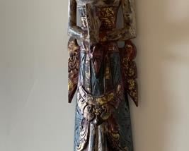 Wood Carved Lady Sculpture #2 India 51x8x6in