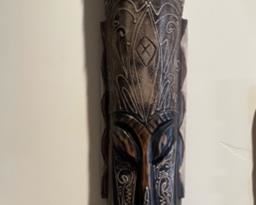 Hand Carved Tribal Mask 30.5 x 6 x 3
