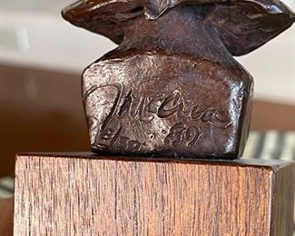 Bronze Cowboy Bust Sculpture	10x2.5x2.5in
