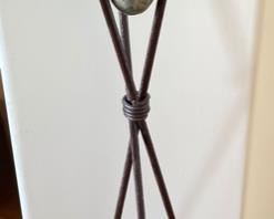 Tall Ceramic Vase with Iron Stand Decor 62x12x10-?0