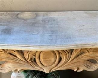 Carved Wood Weathered Patio Table	32x54x18
