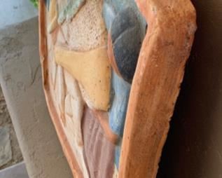 Diego Rivera Flower Carrier Ceramic Wall Hanging Mexican Art 17x17x2