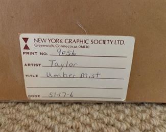 Signed Art Titled Umber Mist by Taylor 1971	40x39x3
