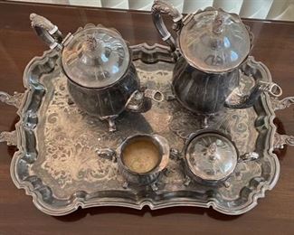 5 pc Leonard Silverplate Coffee/Tea Set	Tea: 10x9x4in
