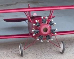 RED BiPlane RC Model Airplane Radio Controlled Plane Wingspan: 74in