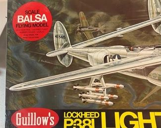 Guillow's Lockheed P-38L Lightning Model Airplane Kit SEALED	4x25x10in
