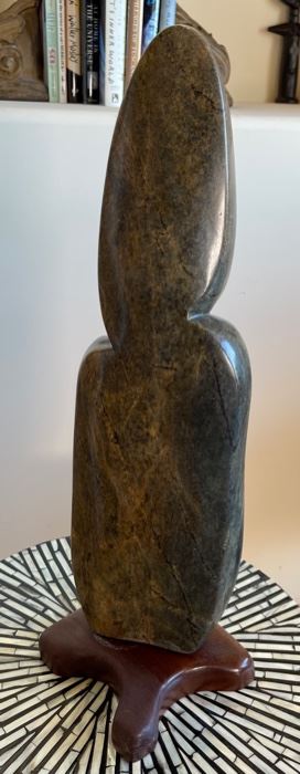 Carved Granite Figural Sculpture Unsigned	20x6x2.5in
