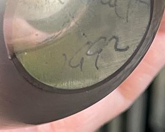 Robert  Eickholt Perfume Bottle Blue Iridescent	4in H x 2.5in Diameter
